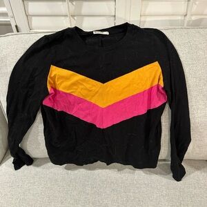 Marine Layer black chevron long sleeve shirt small